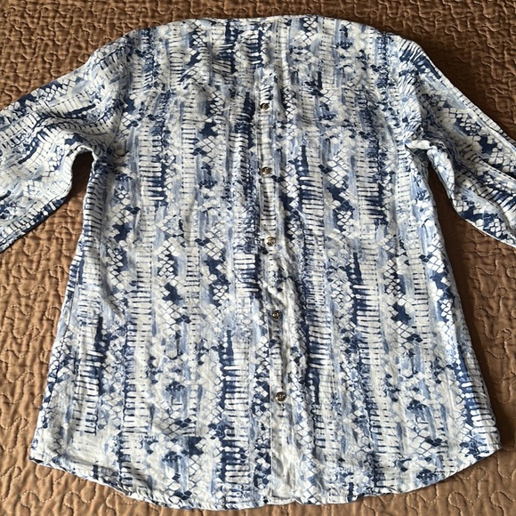 JM Collection linen button down blouse - Picture 9 of 14